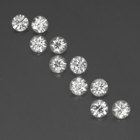 Pedras preciosas de zircão branco natural de  ct, corte redondo, VVS-VS