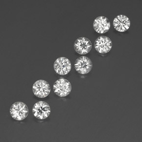 Pedras preciosas de zircão branco natural de  ct, corte redondo, VVS-VS