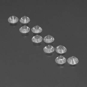 Pedras preciosas de zircão branco natural de  ct, corte redondo, VVS-VS