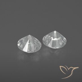 Pedras preciosas de Zircão Branco claro natural de 2.41 ct, Redondo, VVS-VS