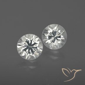 2.42ctw Natural Branco Zircão, Redondo, VVS-VS