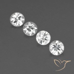 4.54ctw Natural Branco Zircão, Redondo, VVS-VS