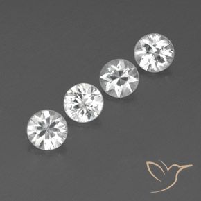 Pedras preciosas de Zircão Branco natural de 4.54 ct, Redondo, VVS-VS