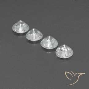 Pedras preciosas de Zircão Branco natural de 4.54 ct, Redondo, VVS-VS