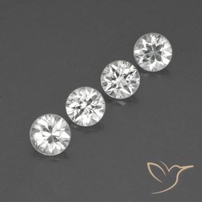 Pedras preciosas de Zircão Branco natural de 4.36 ct, Redondo, VVS-VS
