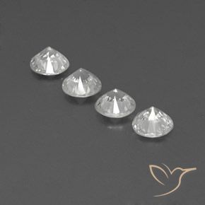 Pedras preciosas de Zircão Branco natural de 4.36 ct, Redondo, VVS-VS