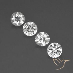 4.82ctw Natural Branco Zircão, Redondo, VVS-VS
