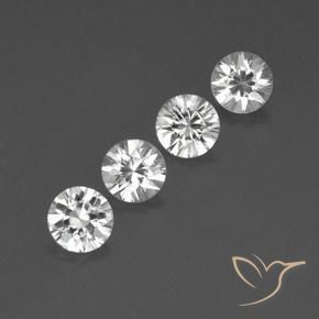 Pedras preciosas de Zircão Branco natural de 4.82 ct, Redondo, VVS-VS