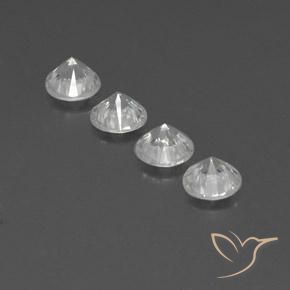 Pedras preciosas de Zircão Branco natural de 4.82 ct, Redondo, VVS-VS