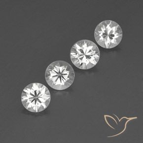 Pedras preciosas de Zircão Branco natural de 4.86 ct, Redondo, VVS-VS