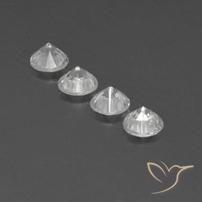 Pedras preciosas de Zircão Branco natural de 4.86 ct, Redondo, VVS-VS