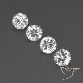 4.65ctw Natural Branco Zircão, Redondo, VVS-VS