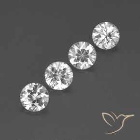 Pedras preciosas de Zircão Branco natural de 4.65 ct, Redondo, VVS-VS
