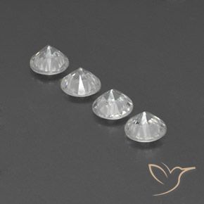 Pedras preciosas de Zircão Branco natural de 4.65 ct, Redondo, VVS-VS