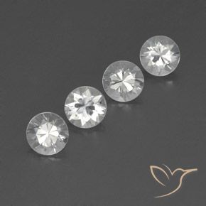 Pedras preciosas de Zircão Branco natural de 4.93 ct, Redondo, VVS-VS