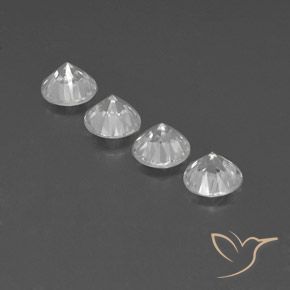 Pedras preciosas de Zircão Branco natural de 4.93 ct, Redondo, VVS-VS