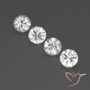 4.57ctw Natural Branco Zircão, Redondo, VVS-VS