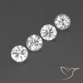 Pedras preciosas de Zircão Branco natural de 4.57 ct, Redondo, VVS-VS