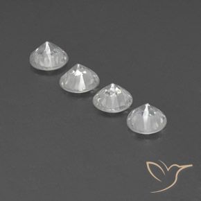 Pedras preciosas de Zircão Branco natural de 4.57 ct, Redondo, VVS-VS