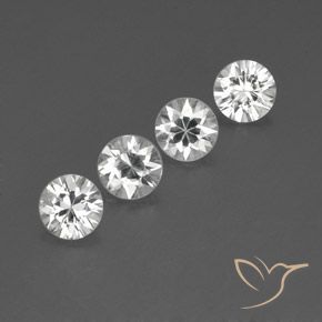 Pedras preciosas de Zircão Branco natural de 4.41 ct, Redondo, VVS-VS