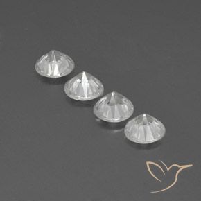 Pedras preciosas de Zircão Branco natural de 4.41 ct, Redondo, VVS-VS