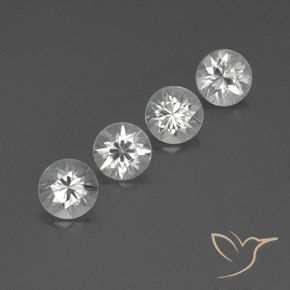 Pedras preciosas de Zircão Branco claro natural de 4.72 ct, Redondo, VVS-VS