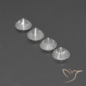Pedras preciosas de Zircão Branco claro natural de 4.72 ct, Redondo, VVS-VS