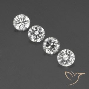 3.95ctw Natural Branco claro Zircão, Redondo, VVS-VS