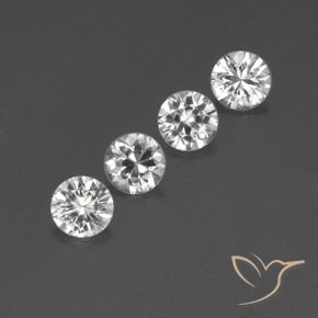 Pedras preciosas de Zircão Branco claro natural de 3.95 ct, Redondo, VVS-VS