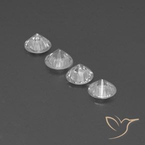 Pedras preciosas de Zircão Branco claro natural de 3.95 ct, Redondo, VVS-VS