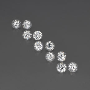 Pedras preciosas de zircão branco natural de  ct, corte redondo, VVS-VS
