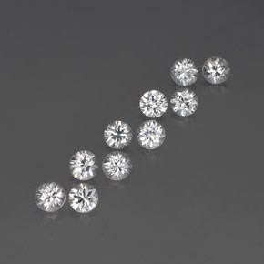 Pedras preciosas de zircão branco natural de  ct, corte redondo, VVS-VS