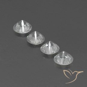 Pedras preciosas de Zircão Branco natural de 4.73 ct, Redondo, VVS-VS