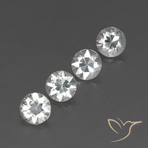Pedras preciosas de Zircão Branco natural de 4.59 ct, Redondo, VVS-VS