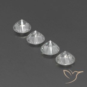 Pedras preciosas de Zircão Branco natural de 4.59 ct, Redondo, VVS-VS