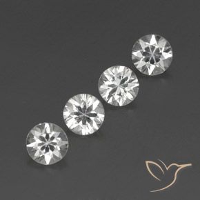 Pedras preciosas de Zircão Branco natural de 4.34 ct, Redondo, VVS-VS