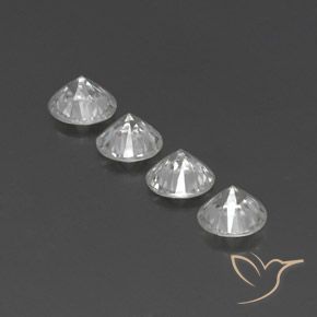 Pedras preciosas de Zircão Branco natural de 4.34 ct, Redondo, VVS-VS