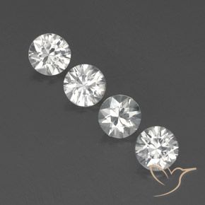 4.74ctw Natural Branco Zircão, Redondo, VVS-VS