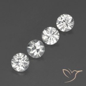 Pedras preciosas de Zircão Branco natural de 4.74 ct, Redondo, VVS-VS