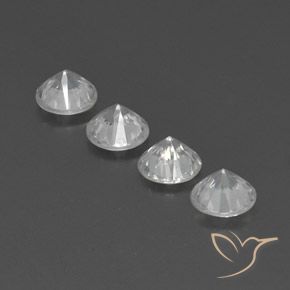 Pedras preciosas de Zircão Branco natural de 4.74 ct, Redondo, VVS-VS