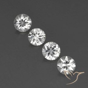 Pedras preciosas de zircão branco natural de 4,24 ct, corte redondo, VS