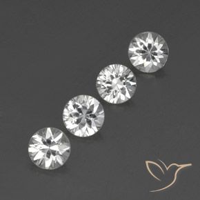 Pedras preciosas de zircão branco natural de 4,24 ct, corte redondo, VS
