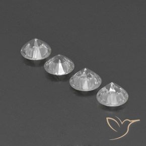 Pedras preciosas de zircão branco natural de 4,24 ct, corte redondo, VS