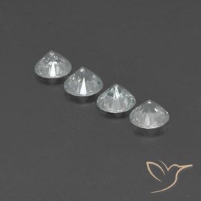 Pedras preciosas de Zircão Branco natural de 4.23 ct, Redondo, VVS