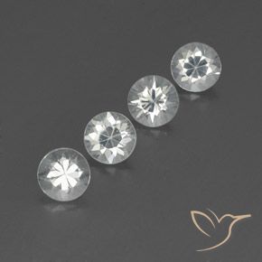 Pedras preciosas de Zircão Branco natural de 4.64 ct, Redondo, VVS-VS