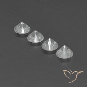 Pedras preciosas de Zircão Branco natural de 4.64 ct, Redondo, VVS-VS