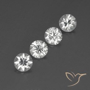 Pedras preciosas de Zircão Branco natural de 4.64 ct, Redondo, VVS-VS