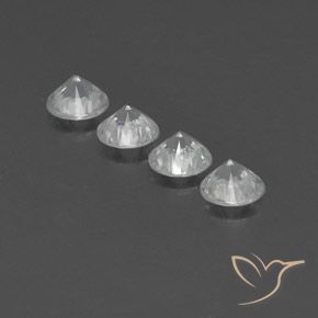 Pedras preciosas de Zircão Branco natural de 4.64 ct, Redondo, VVS-VS
