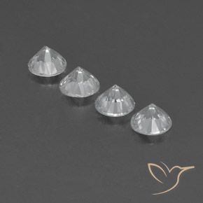 Pedras preciosas de Zircão Branco natural de 4.88 ct, Redondo, VVS-VS