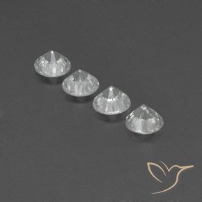 Pedras preciosas de Zircão Branco natural de 3.76 ct, Redondo, VVS-VS